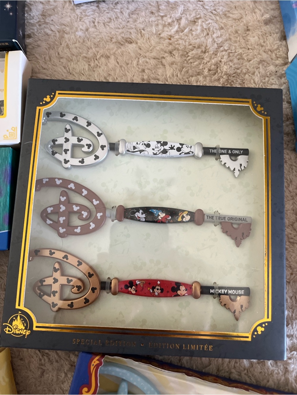 Disney Special Edition Mickey Collectible Keys - White, Brown, Gold NWT